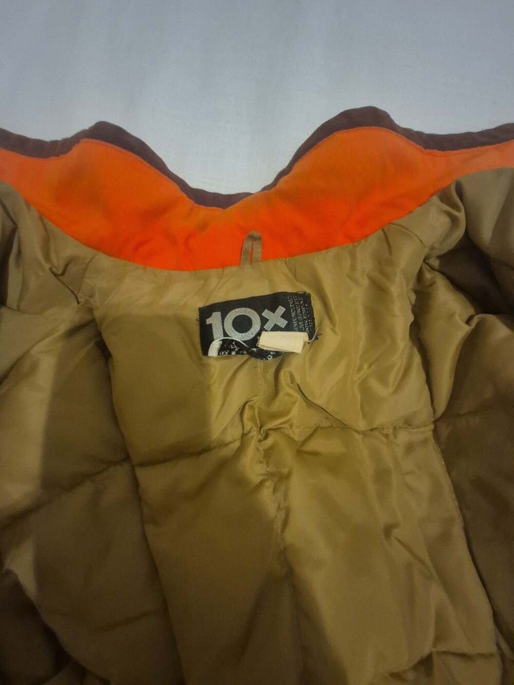 Vintage 10X Orange Down Puffer Hunting Jacket Prime Northern Goose Down